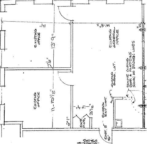 Suite A-210 floor plan — 931 SF, 2 private offices + open general office, 2nd floor